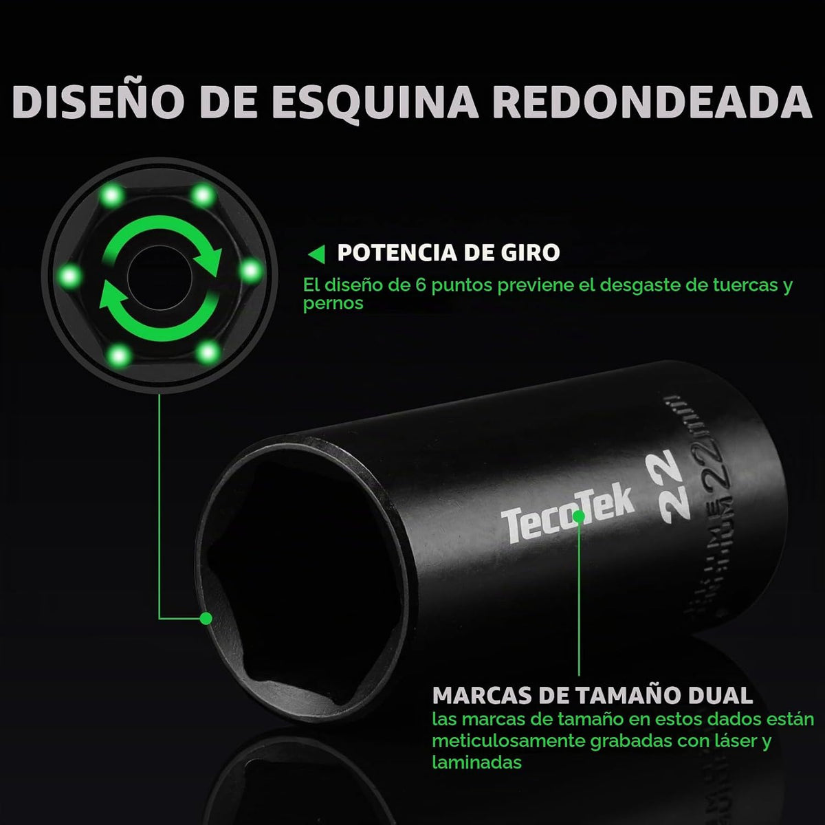 TecoTek Juego de llaves de vaso Dr. Impact de 1\/4 y 3\/8 pulgadas,...
