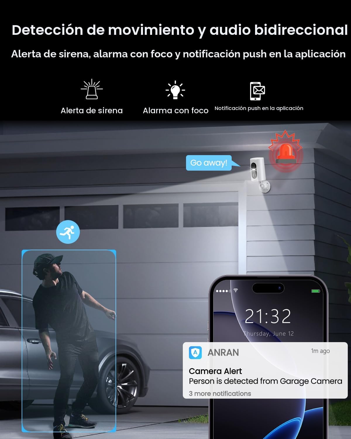 ANRAN 4G LTE cámara de seguridad solar celular inalámbrica para ext...