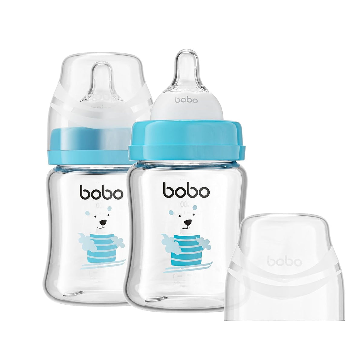 YOHKOH Biberones de vidrio para bebé con tetina de flujo lento, bib...