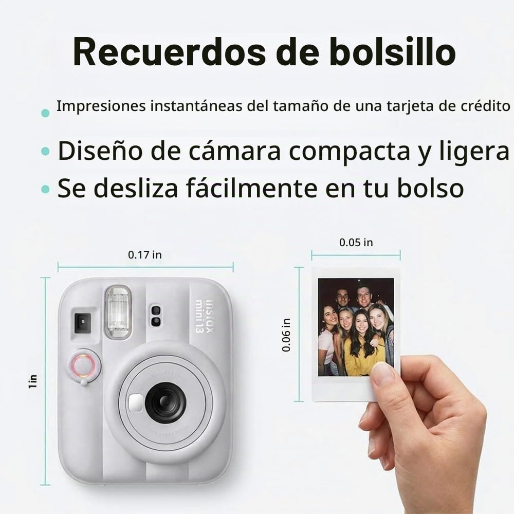Cámara instantánea Fujifilm Instax Mini 13 blanca con juego de pelí...
