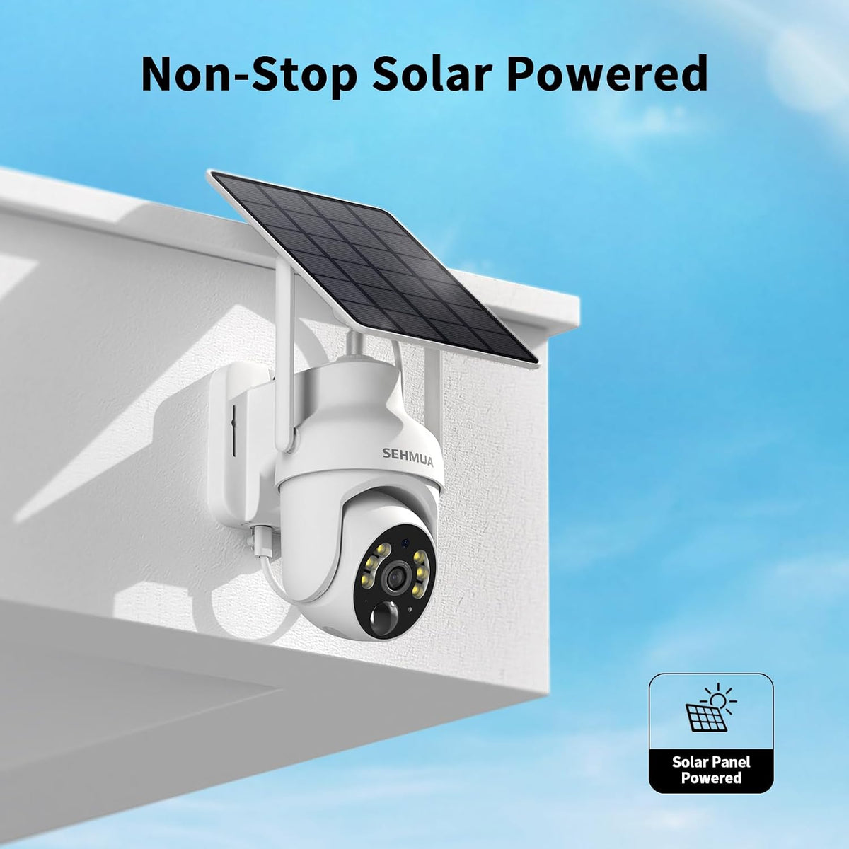 SEHMUA - Cámaras de seguridad solar 2K inalámbricas para exteriores...