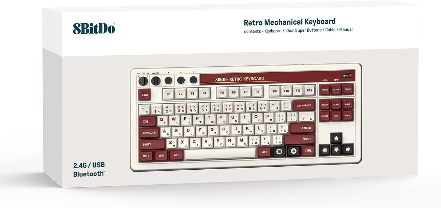 Teclado mecánico retro 8BitDo, teclado para juegos Bluetooth\/2.4G\...