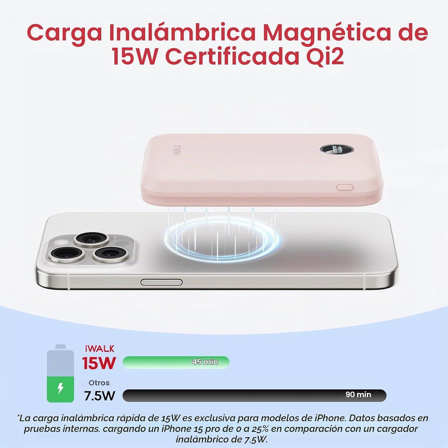 iWALK Banco de energía magnético de 10000 mAh, cargador portátil in...