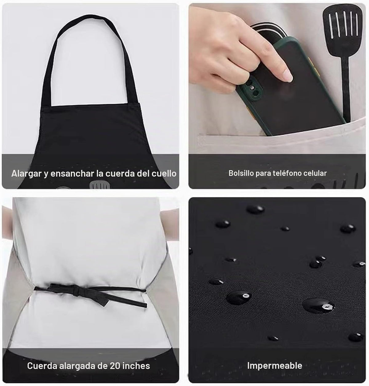 Agirlvct Paquete de 2 delantales de cocina con toallita de mano, re...