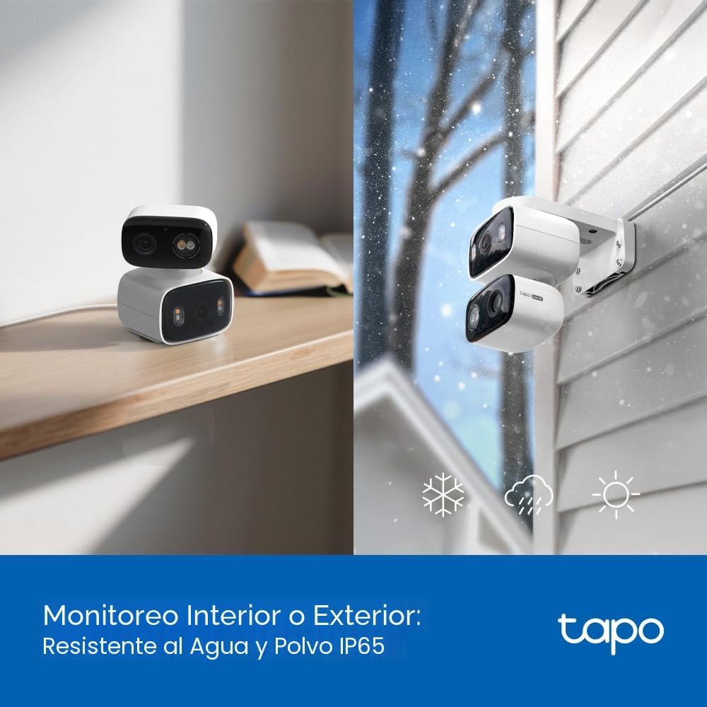 Tapo Cámara de seguridad de 2K 3MP con lente dual para interiores\/...