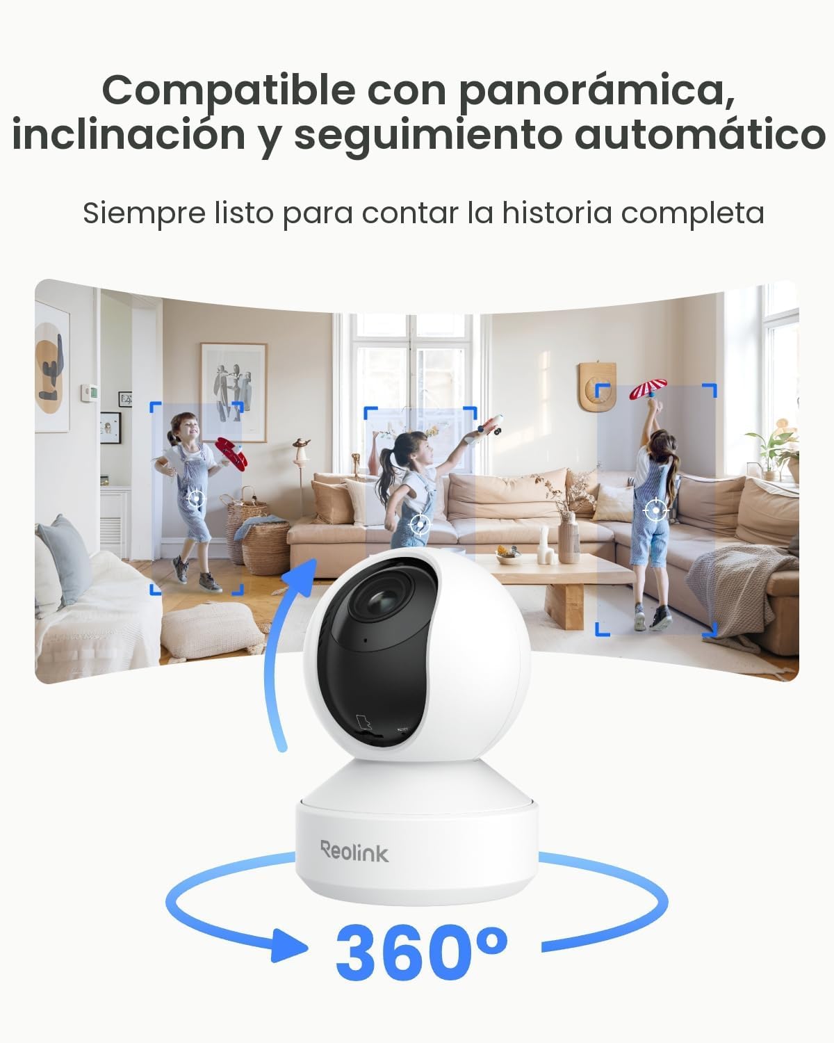 REOLINK Cámara de seguridad para interiores, cámara WiFi enchufable...