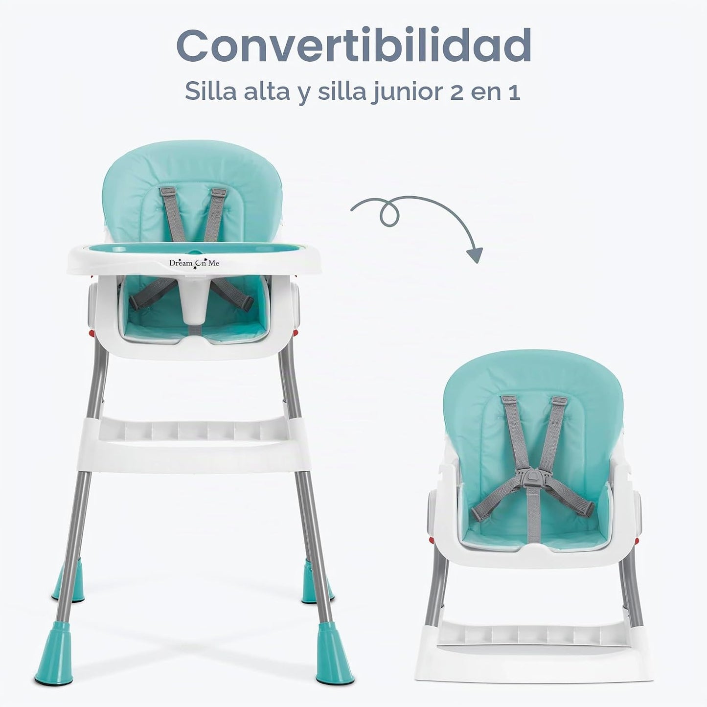 Dream On Me Silla alta portátil 2 en 1 Tabletalk, silla alta compac...