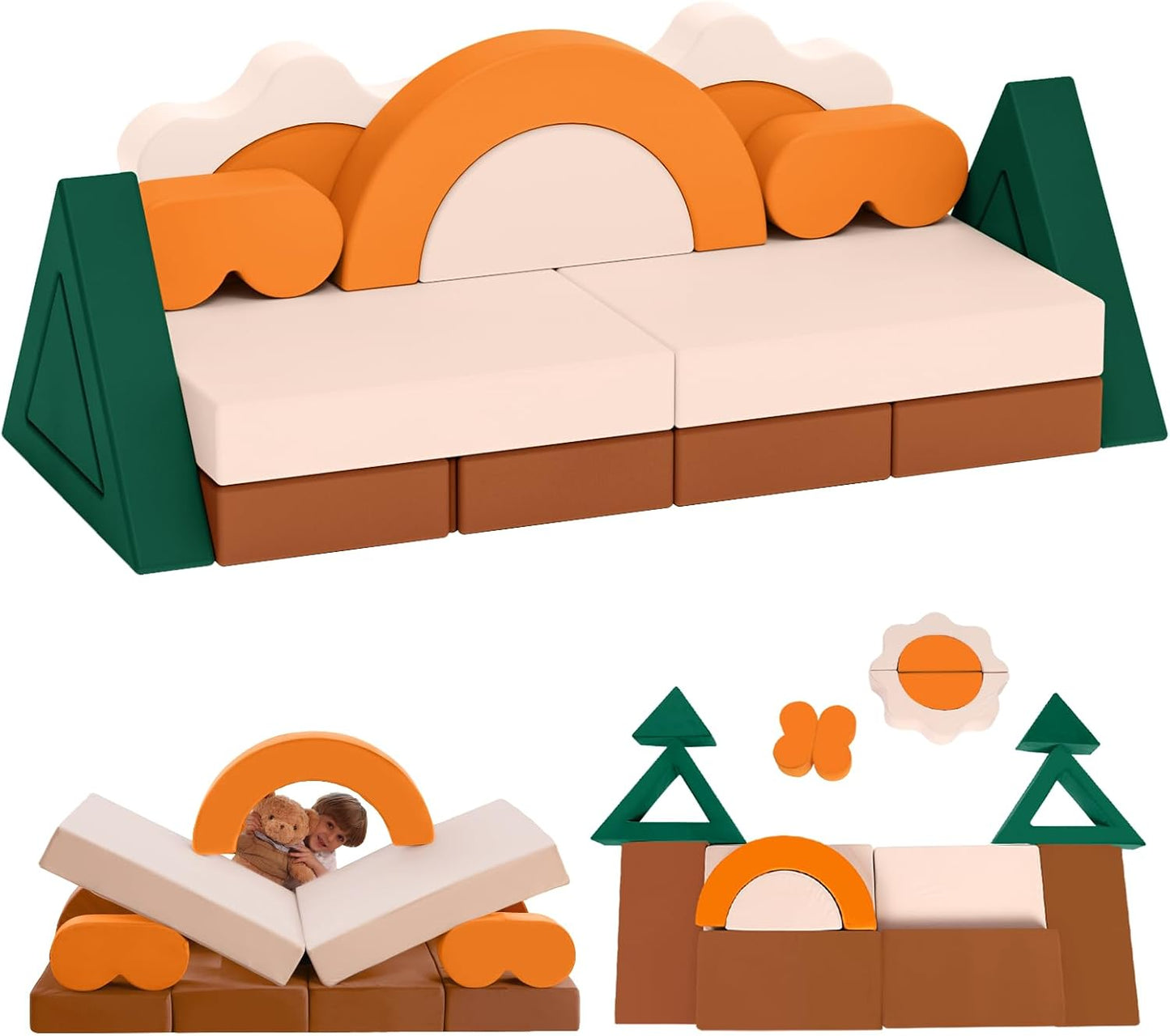 Erament Sofá de Juego Modular para Niños de 18 Piezas - Sofá para N...