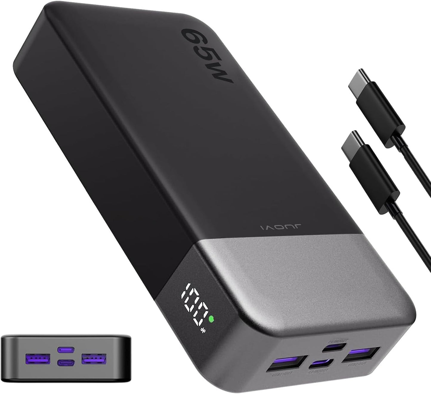 JUOVI Cargador Portátil 65W Banco de Energía 20000mAh Compacto USB...