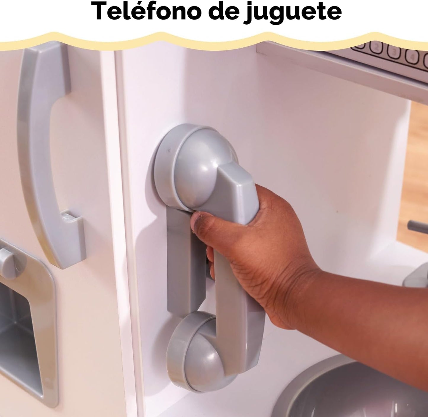 KidKraft Cocina de madera vintage con máquina de hielo y teléfono d...
