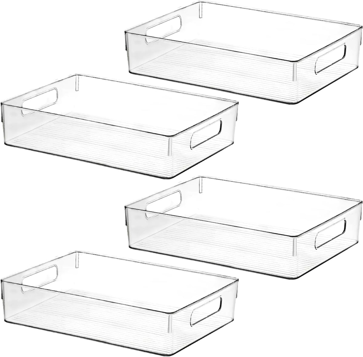 ShelfShaper Contenedores grandes de plástico transparente, organiza...