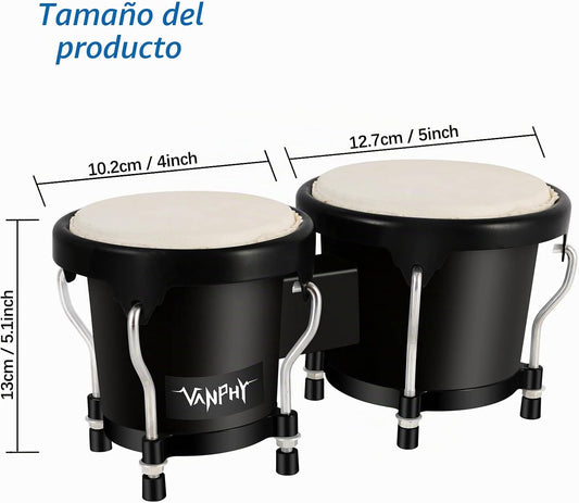 VANPHY Juego de Bongós de 4'' y 5'' para Adultos Pr...