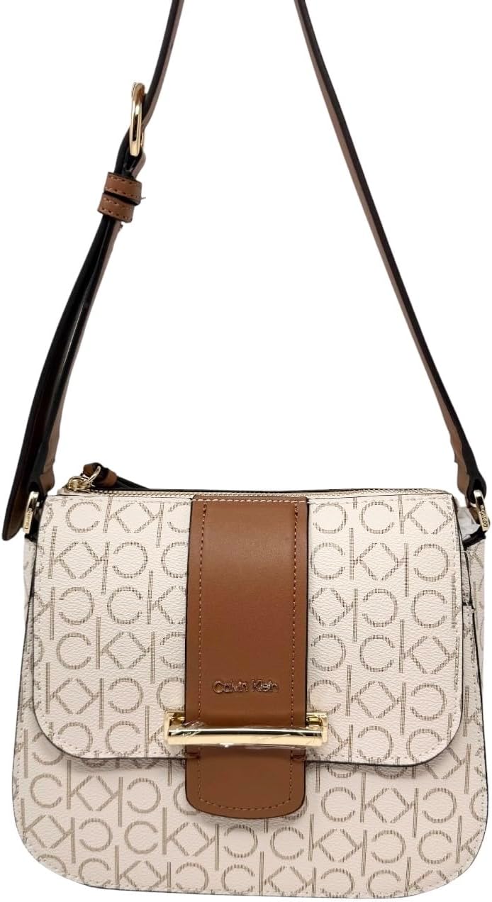 Calvin Klein Bandolera Frankie Cream Logo para mujer