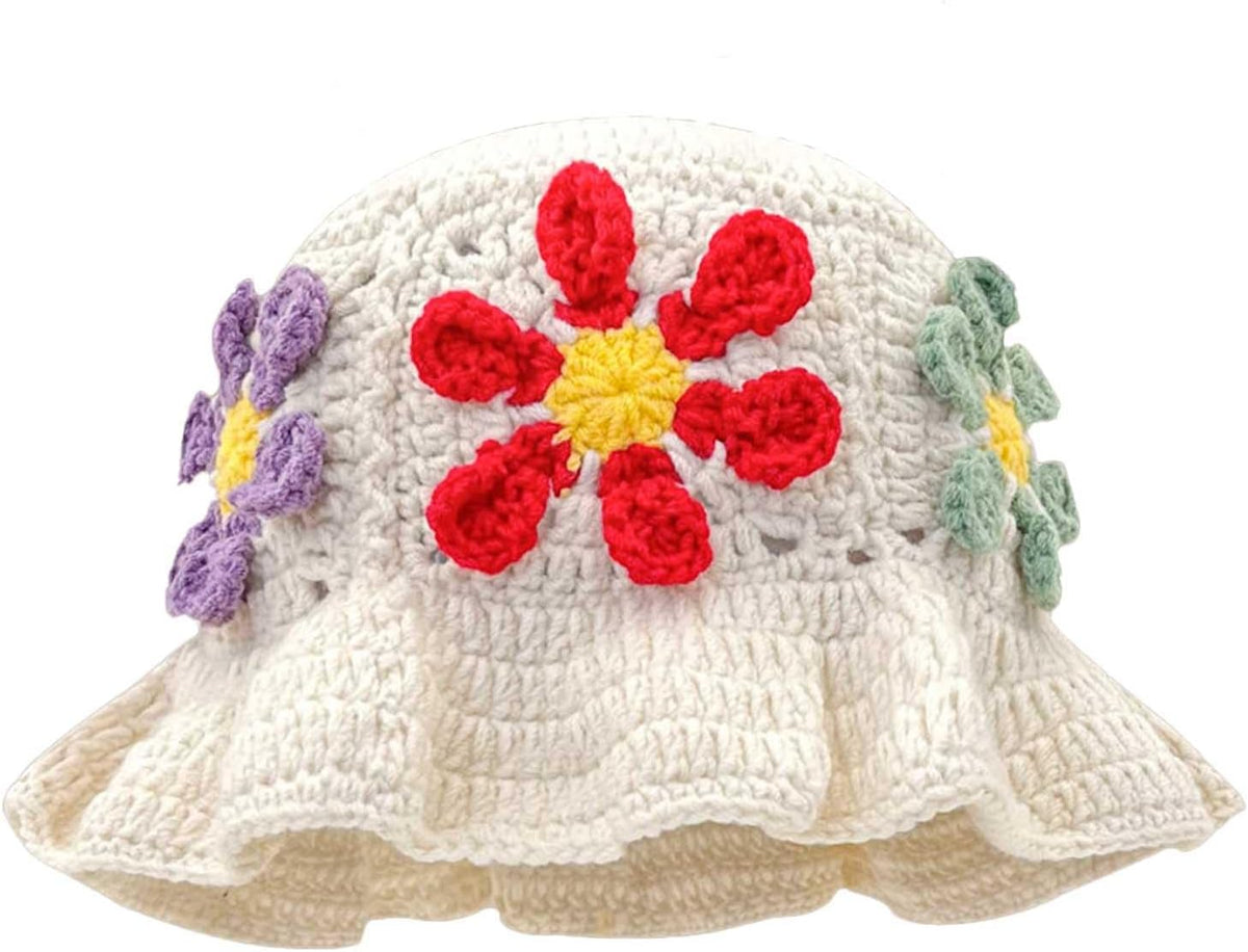 Ahouws Sombrero de pescador de ganchillo para mujer, sombrero de pu...