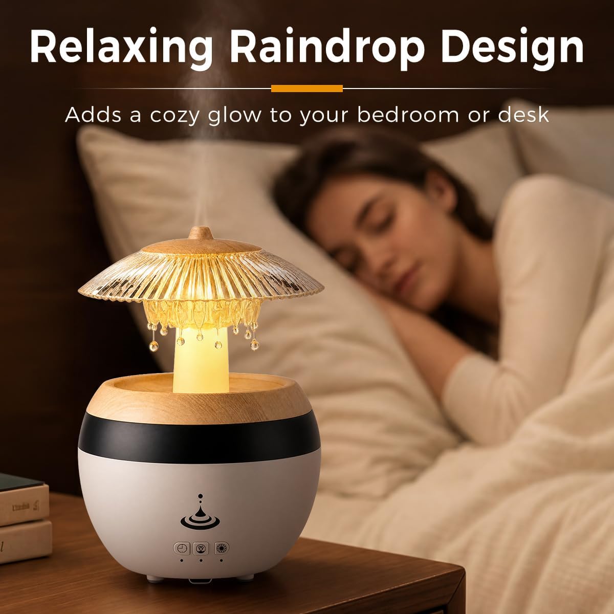 Bsdgeclogy Humidificador de gotas de lluvia, humidificador de niebl...
