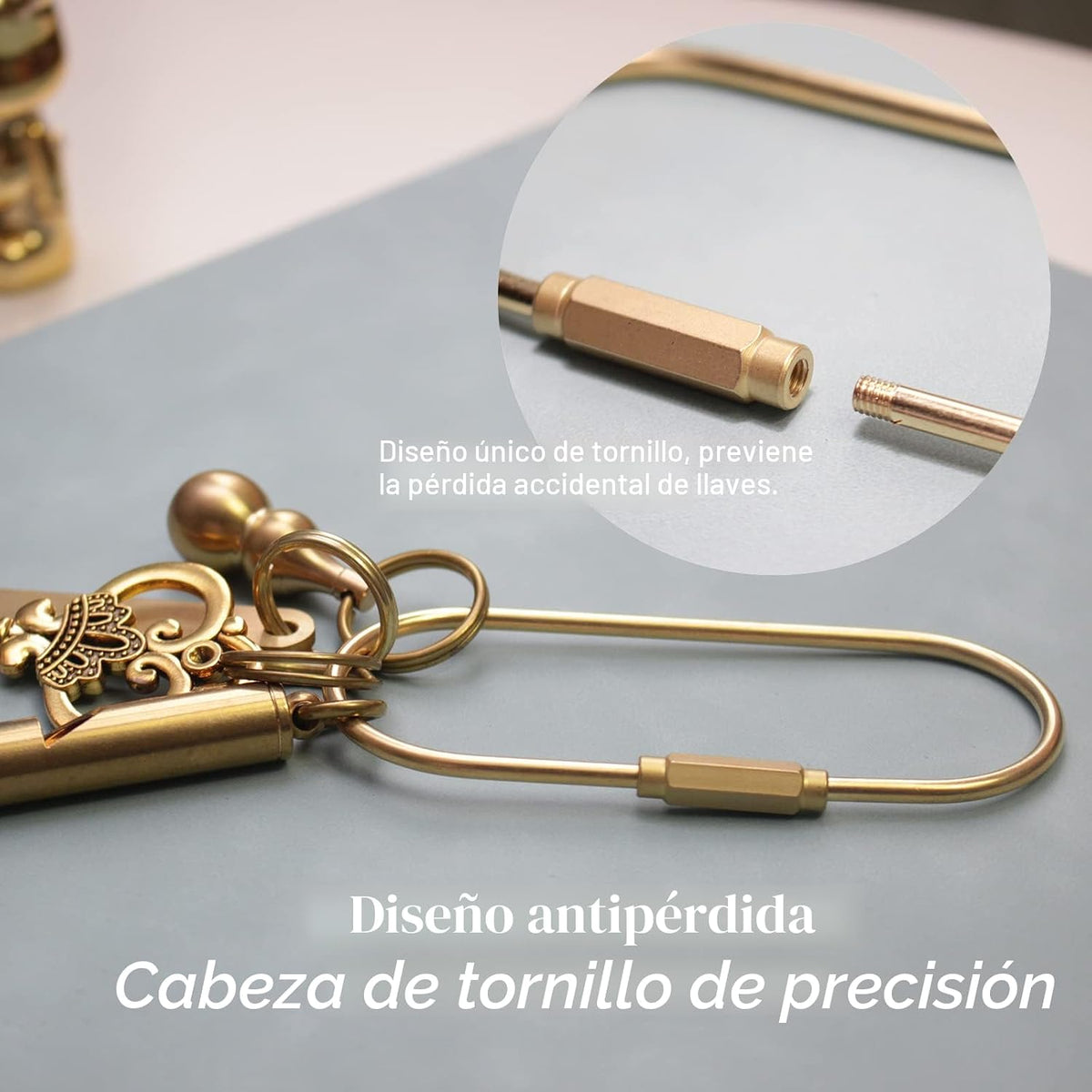 Clip de llavero mosquetón con cerradura, llaveros dorados, dijes pa...