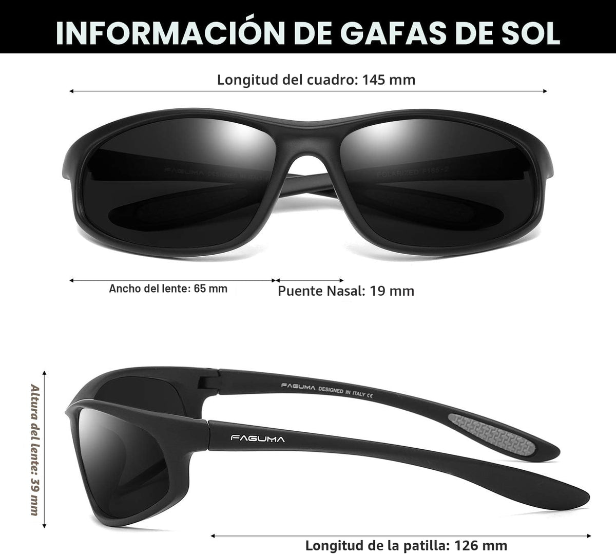 FAGUMA Gafas de sol deportivas polarizadas para hombres, ciclismo,...