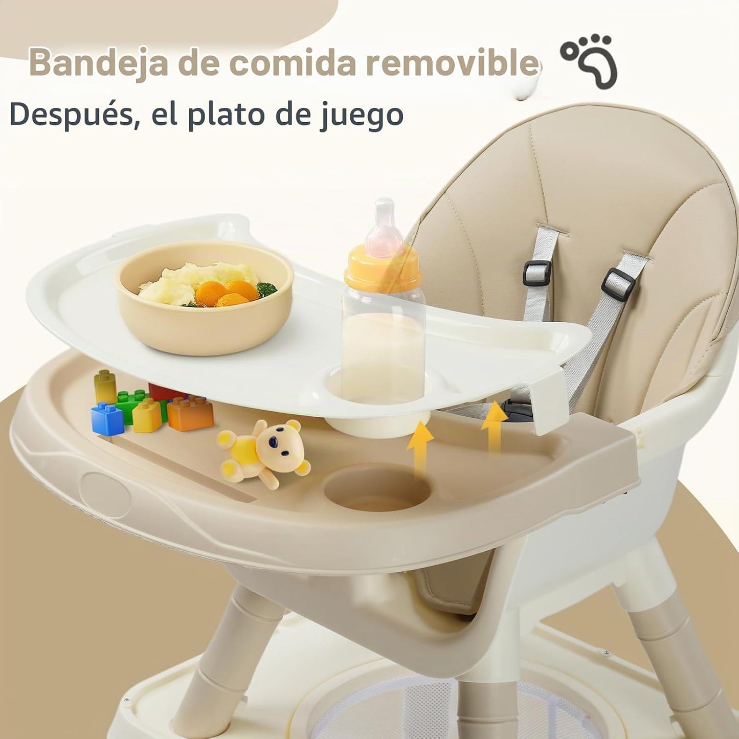 JOYMOR Silla alta 7 en 1 para bebés y niños pequeños, mesa y silla...
