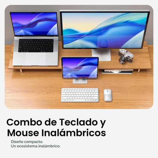 Satechi Combo de teclado y mouse inalámbricos, Slim CEX1 con empare...