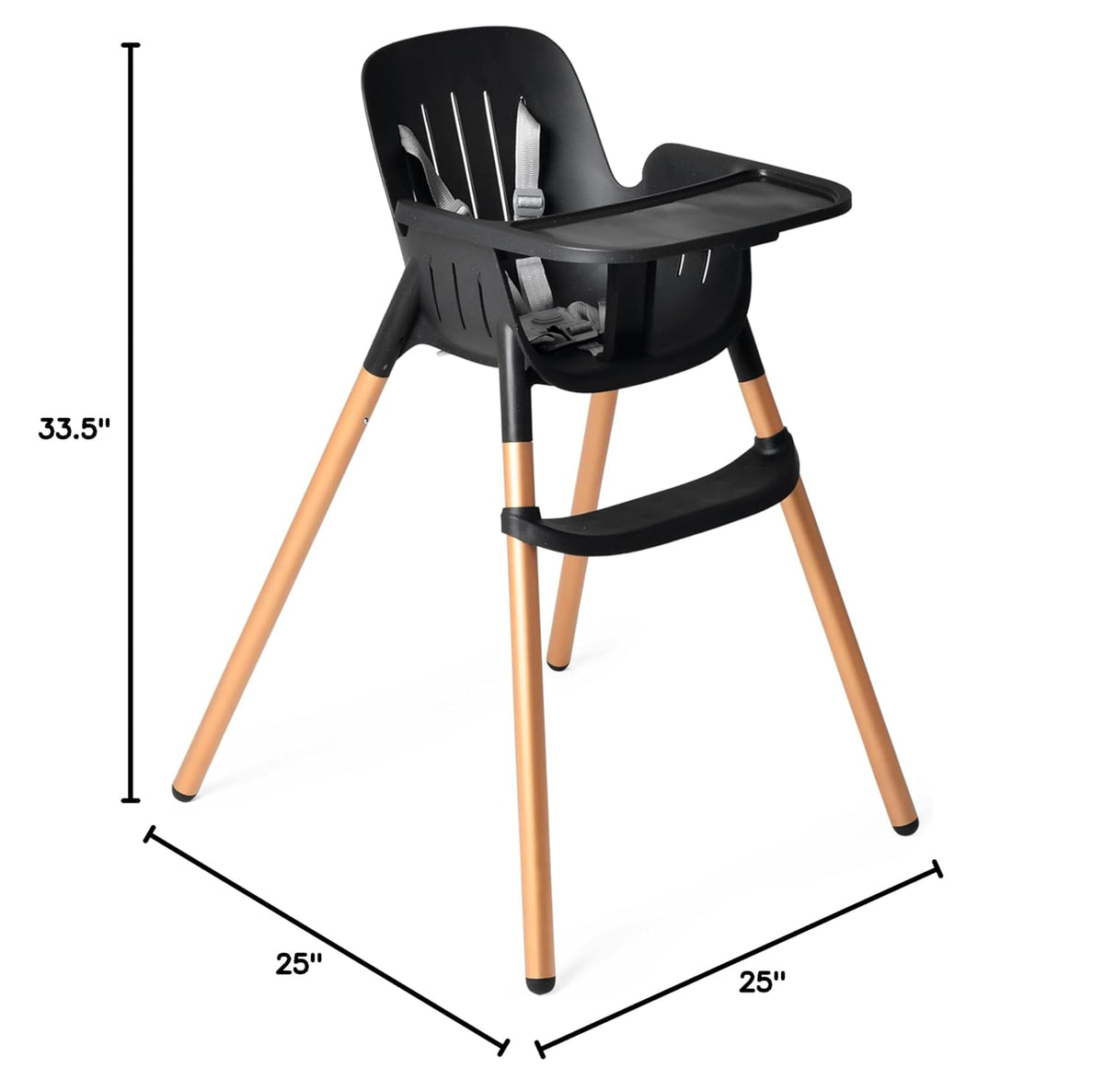 PEG Poke - Silla alta - Midnight Sky (negro y dorado) | Moderno y f...
