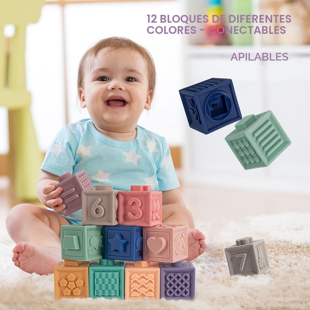 SpringFlower Juguetes Montessori 3 en 1 para bebés de 0-3-6-12 mese...