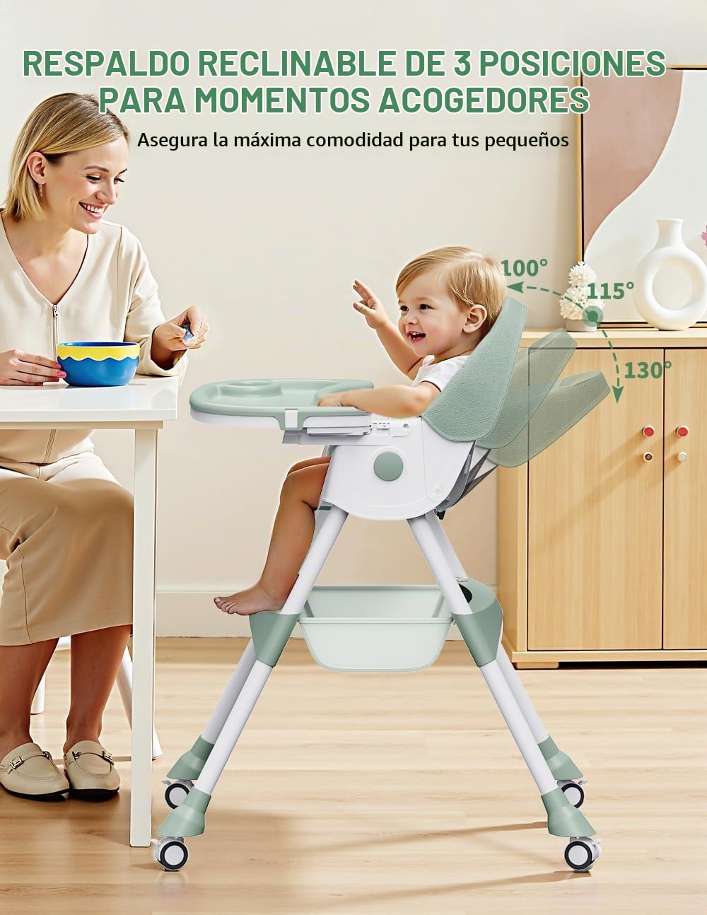 Sillas altas para bebés y niños pequeños, silla alta convertible 4...