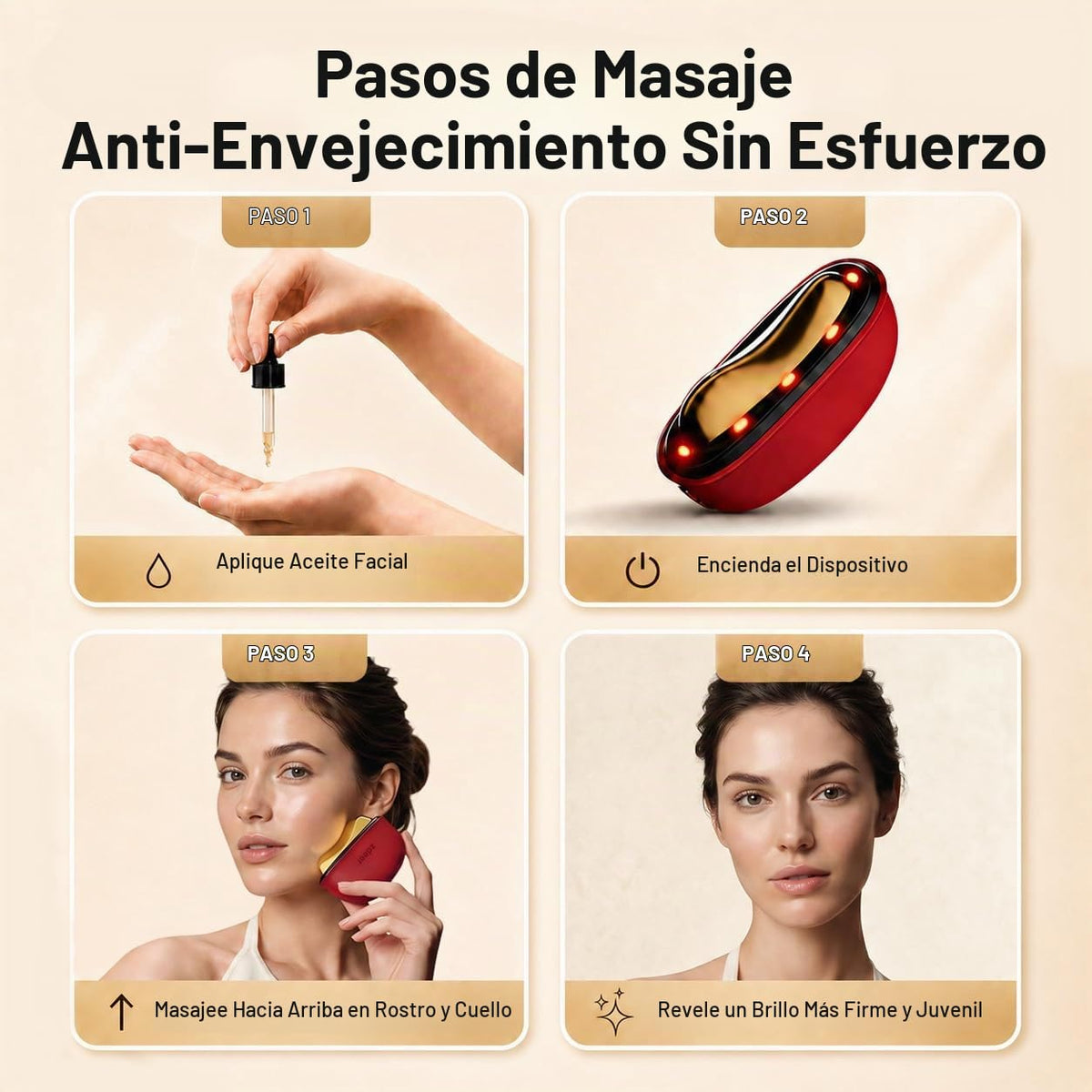 ZDEER Terapia de luz roja LED para masajeador facial y cuello, disp...