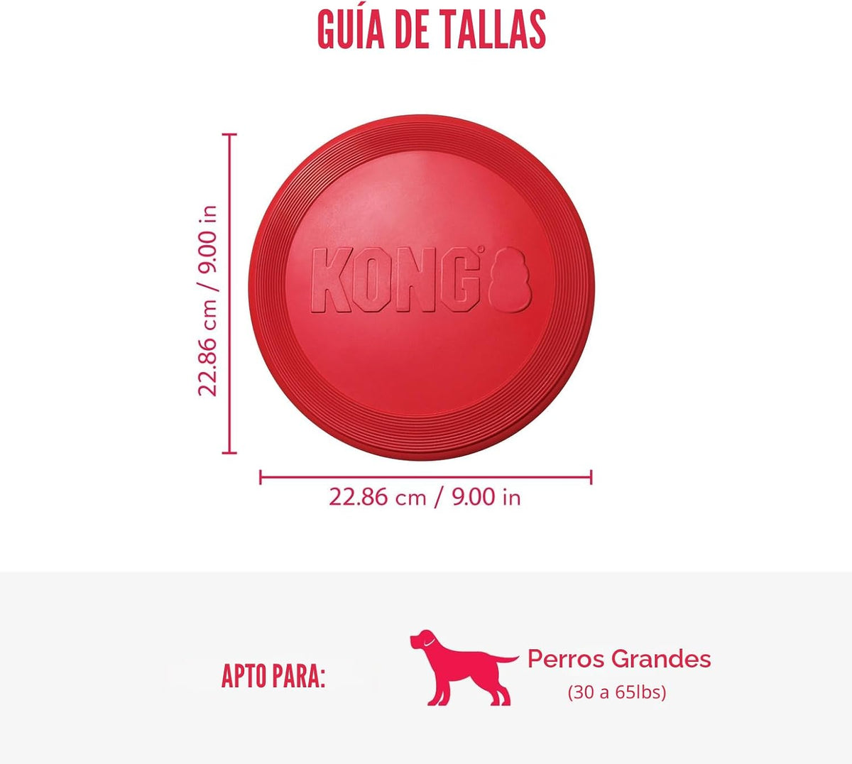 KONG Flyer, disco volador de goma natural, juguete para perros medi...