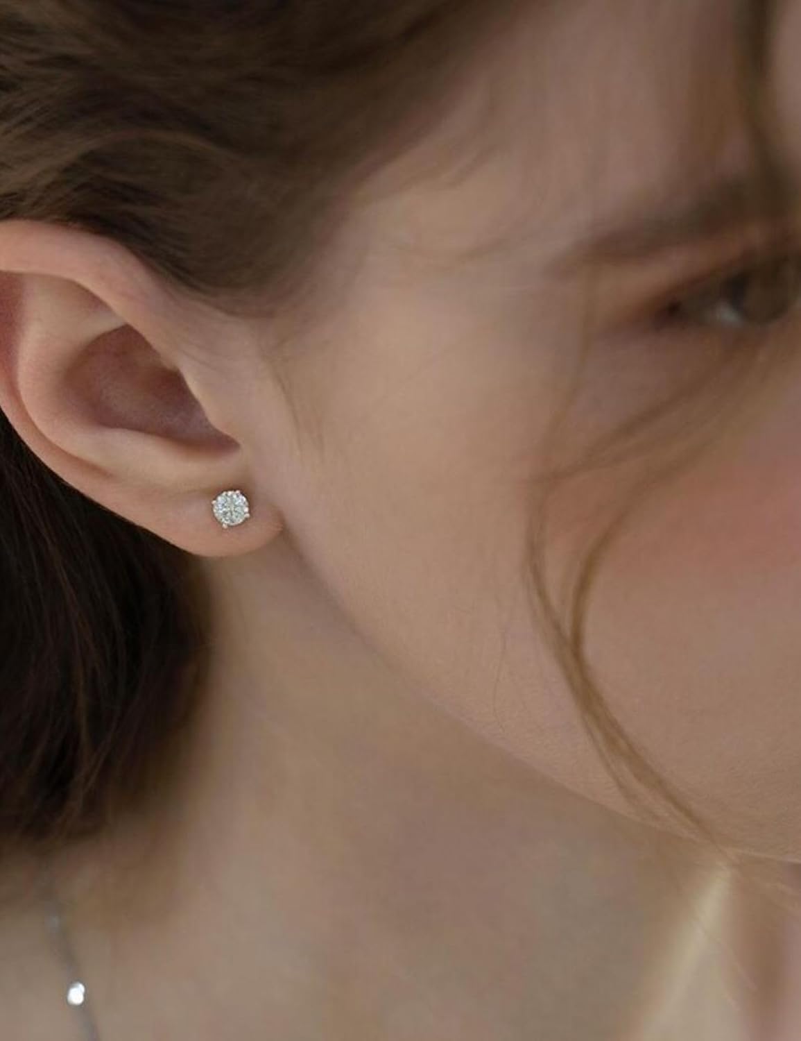 Aretes de tuerca de Kainier para mujer, chapados en oro de 14 quila...