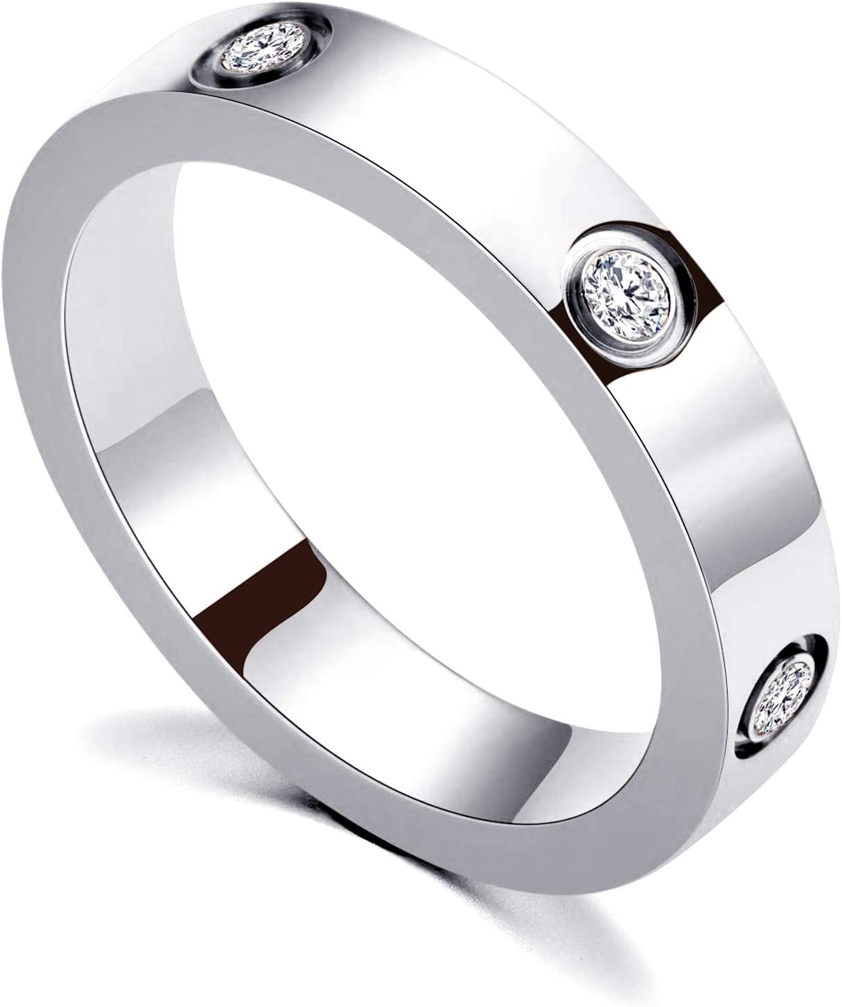 PDWZNBA Anillo de amistad de amor de acero inoxidable chapado en or...