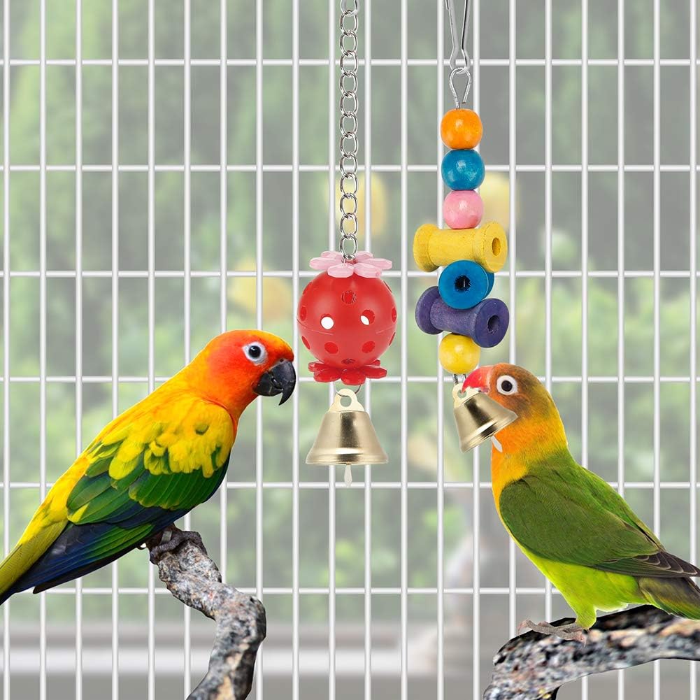 Juguetes para periquitos de pájaros, hamaca colgante para masticar,...