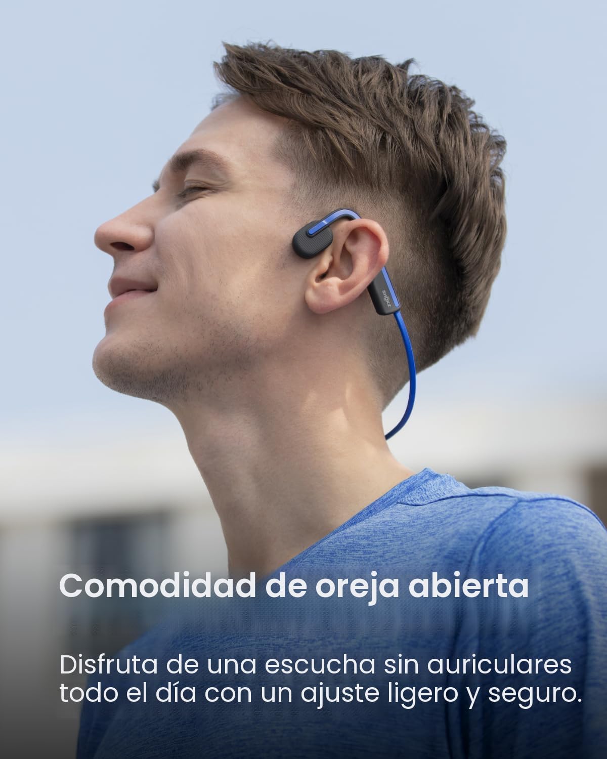SHOKZ OpenMove - Auriculares deportivos Bluetooth de oreja abierta,...