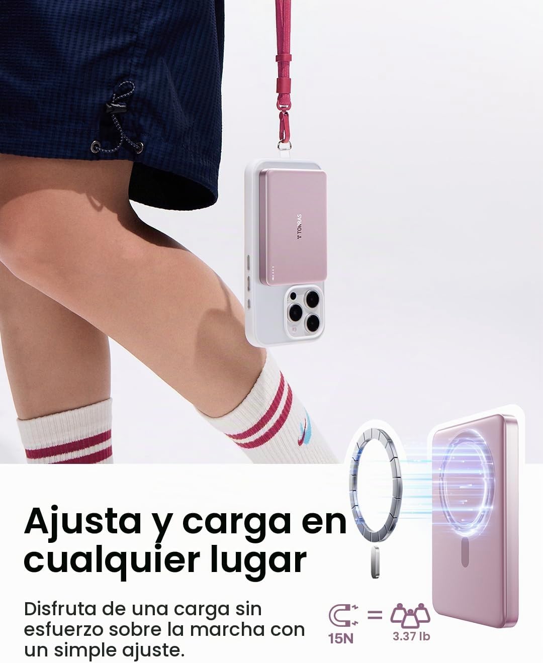 TORRAS MiniMag Power Bank, cargador portátil inalámbrico ultra delg...