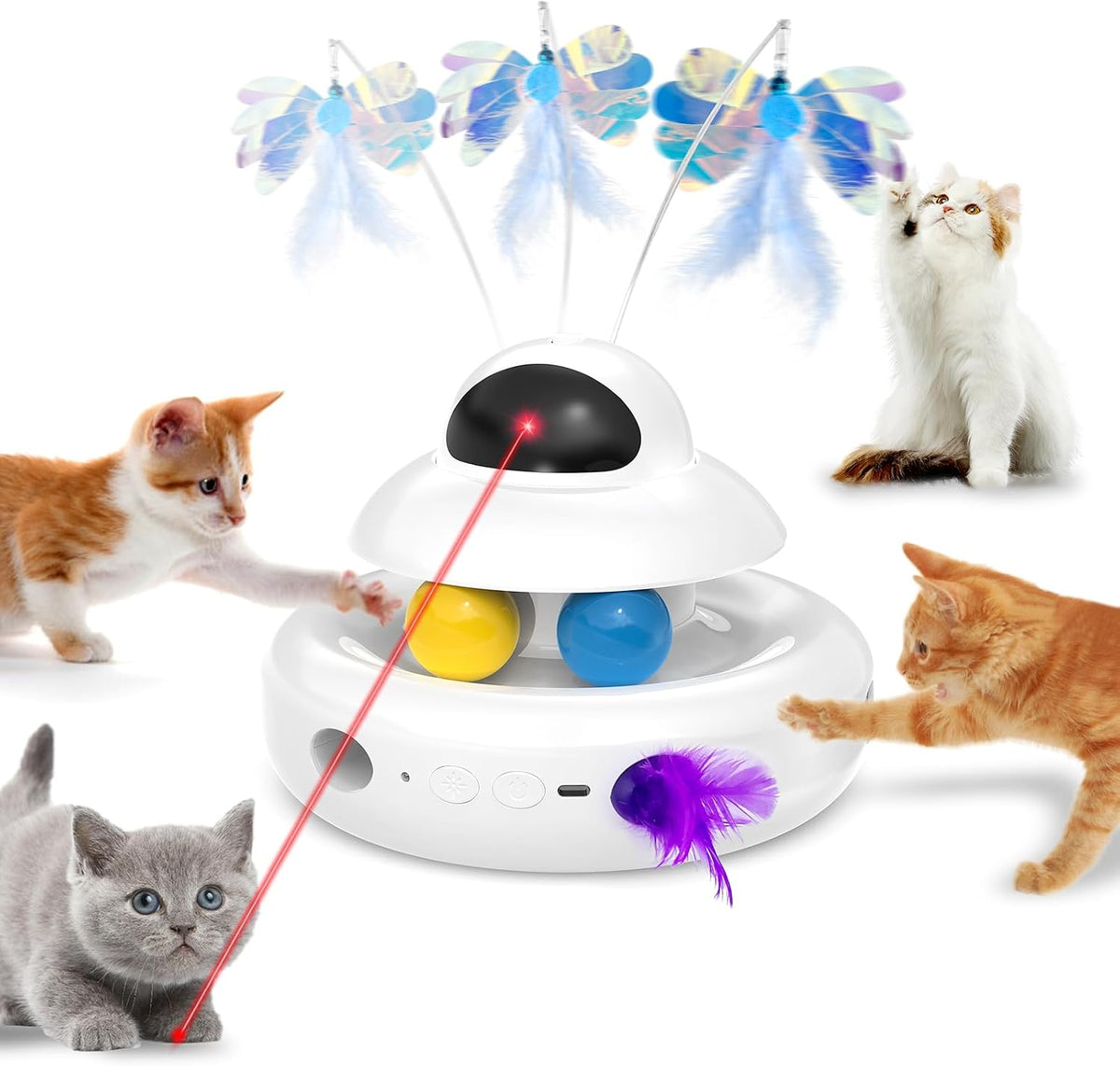 MOHAYA Juguetes Interactivos para Gatos de Interior, Juguete Automá...