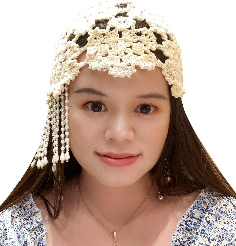 LisLic Gorro holgado de ganchillo para mujer, bonito gorro de punto...