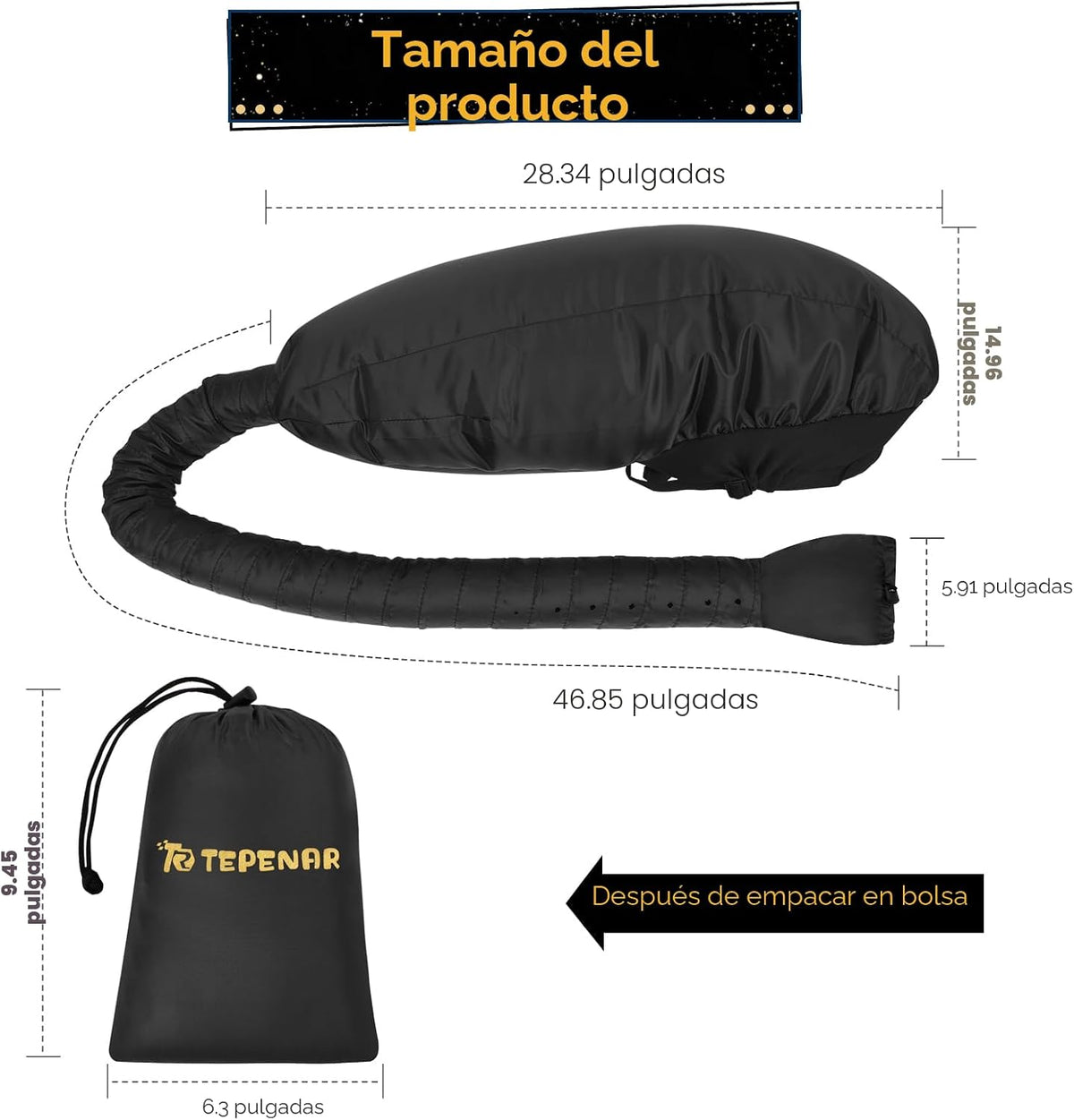 TEPENAR Accesorio para secador de pelo: tapas ajustables para secad...