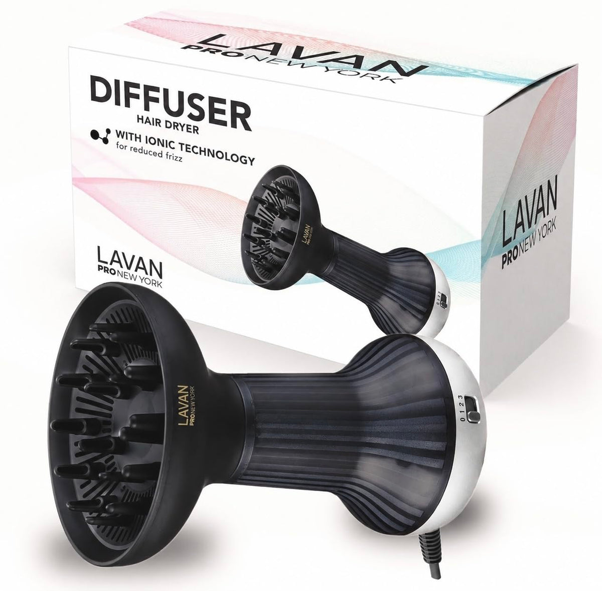 Secador de pelo difusor para cabello rizado, secador de pelo con te...