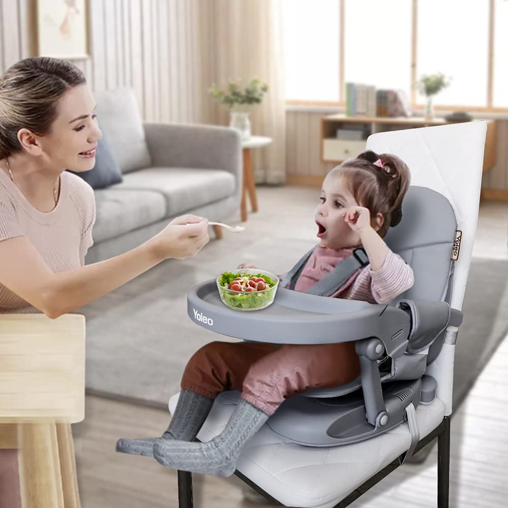 YOLEO Silla alta para bebé, asiento elevador para mesa de comedor,...