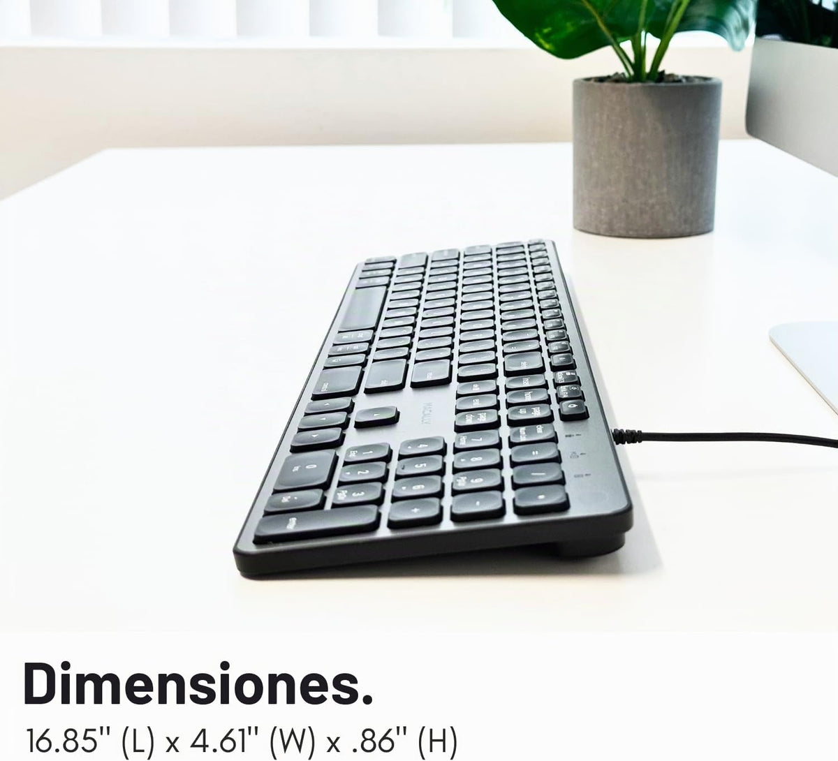 Teclado con cable Macally para Mac con Hub USB (2X USB-A \/ 1x USB-...