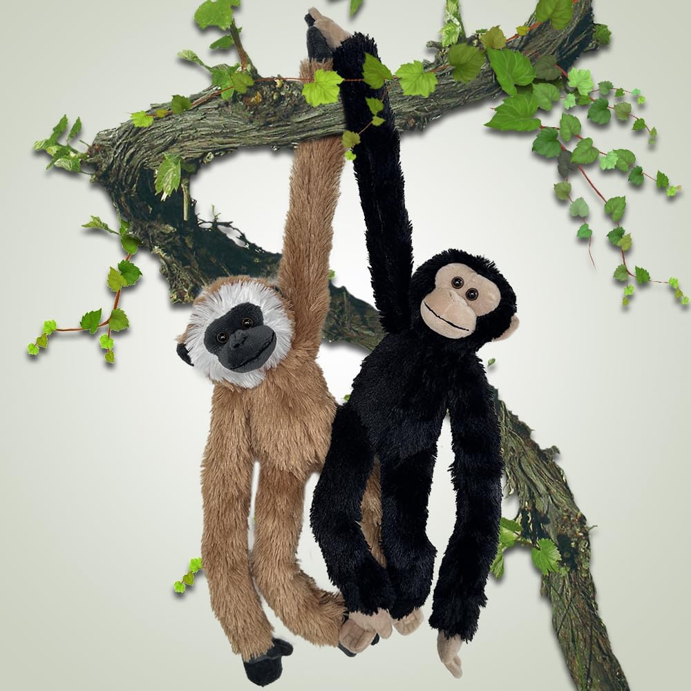 Hideekoog Monos de peluche colgantes, 2 piezas de mono chimpancé, h...