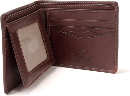 Tony Perotti Billetera plegable de cuero italiano para hombre - Car...