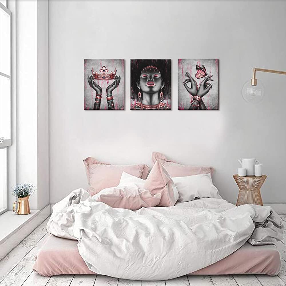 Visual Art Decor Lienzo afroamericano para pared, retrato de mujer...