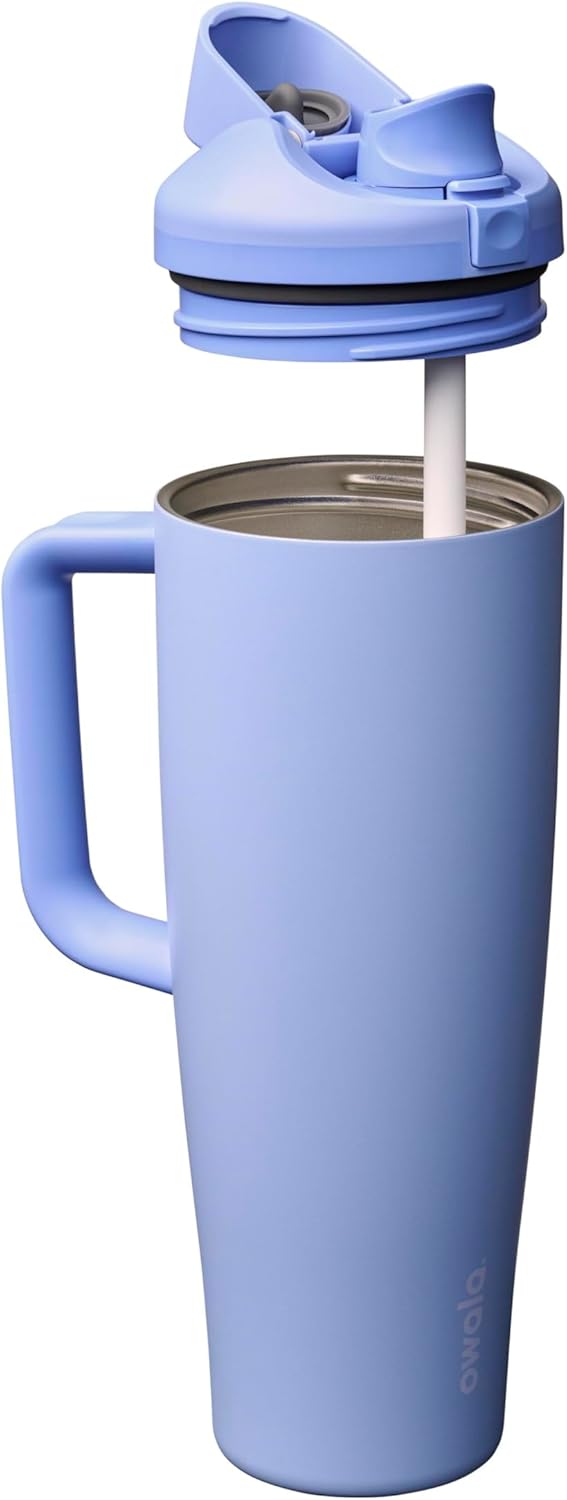 Owala FreeSip - Botella de agua de acero inoxidable de 40 onzas, co...