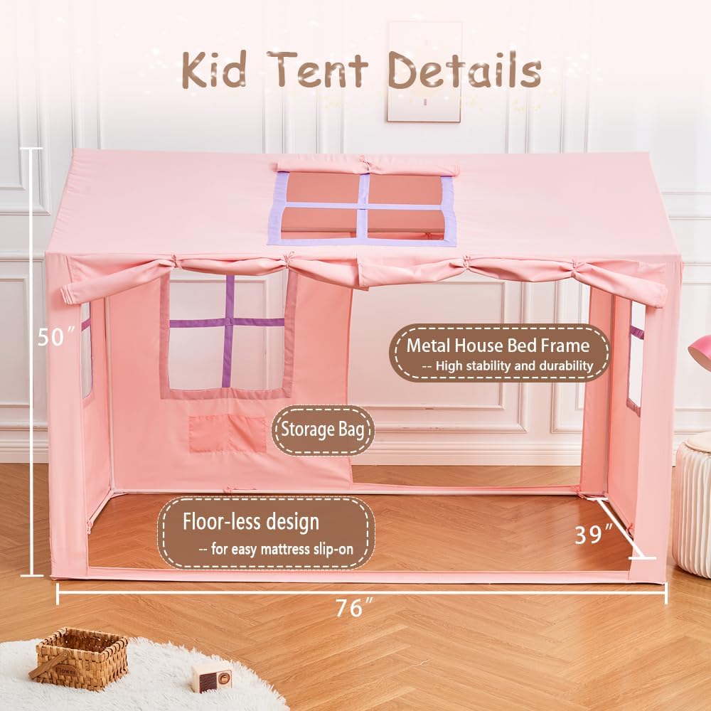 WANFASO Tienda de campaña para cama individual interior con dosel p...