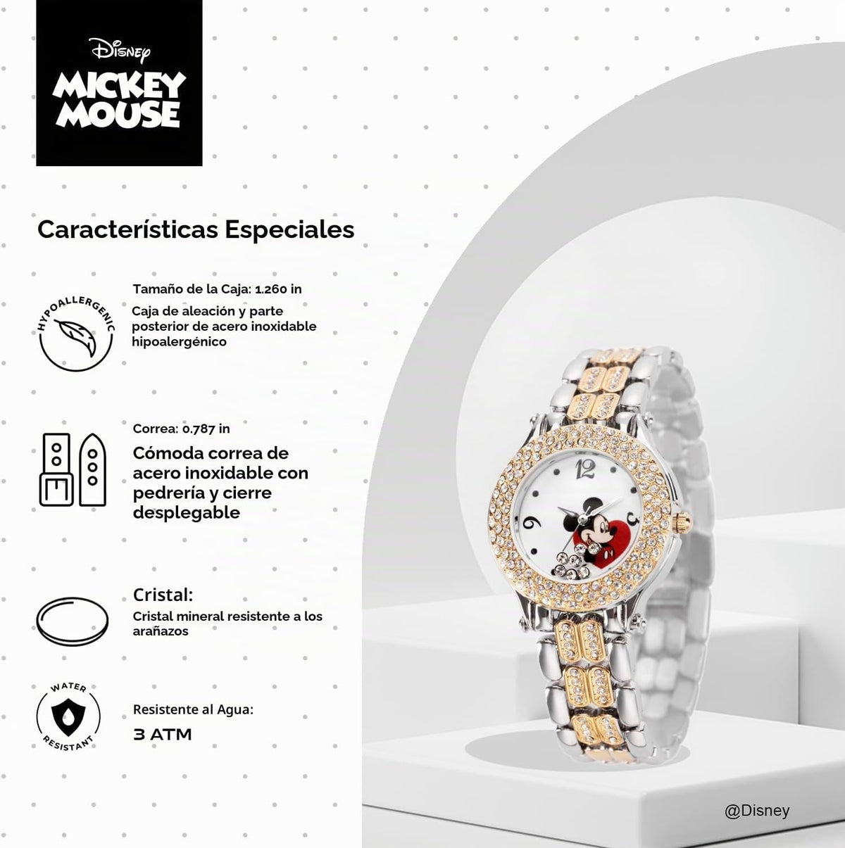 Disney Reloj Mickey Mouse \u2013 Elegante y divertido reloj de Mick...