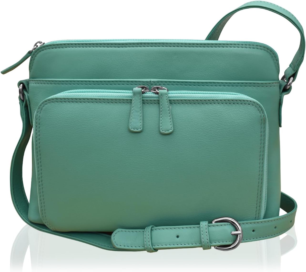 ili New York Bolsos cruzados de cuero genuino para mujer, organizad...
