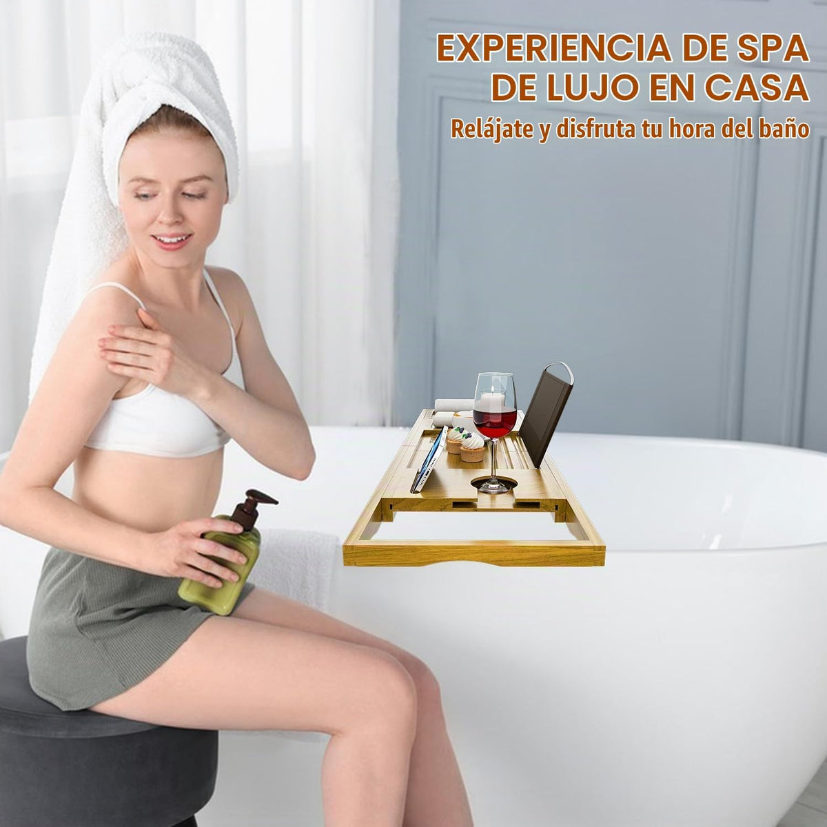 Accesorios de baño - Portavasos - Bandeja de bañera - Bandeja de ba...