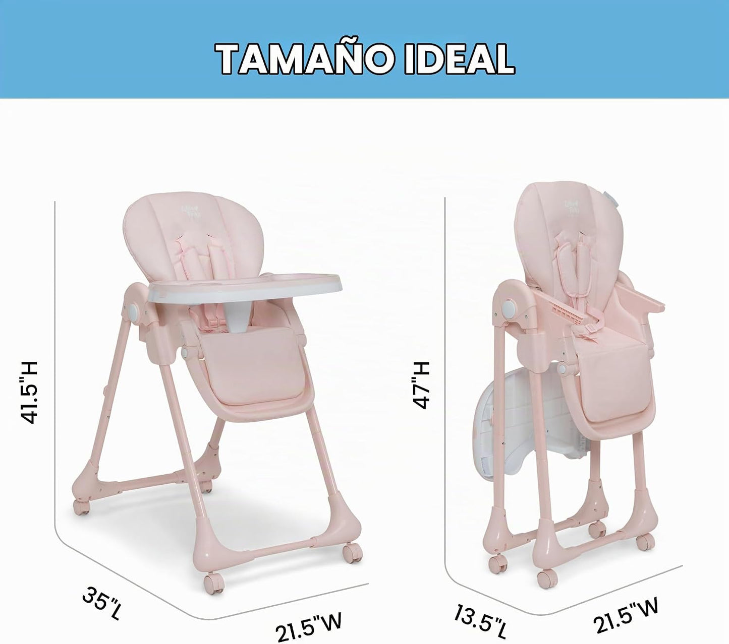 Little Folks by Delta Children - Silla alta SlimFold 2 en 1 para be...