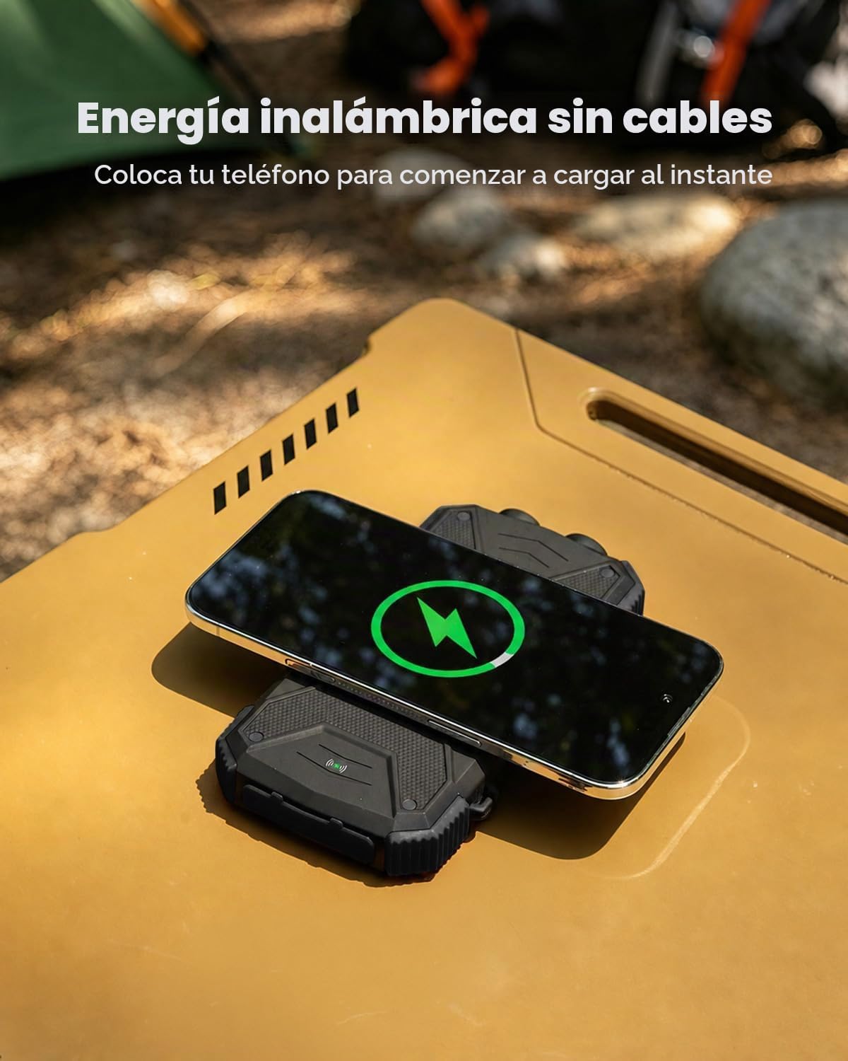 Blavor - Paquete de batería externa solar, cargador inalámbrico Qi...