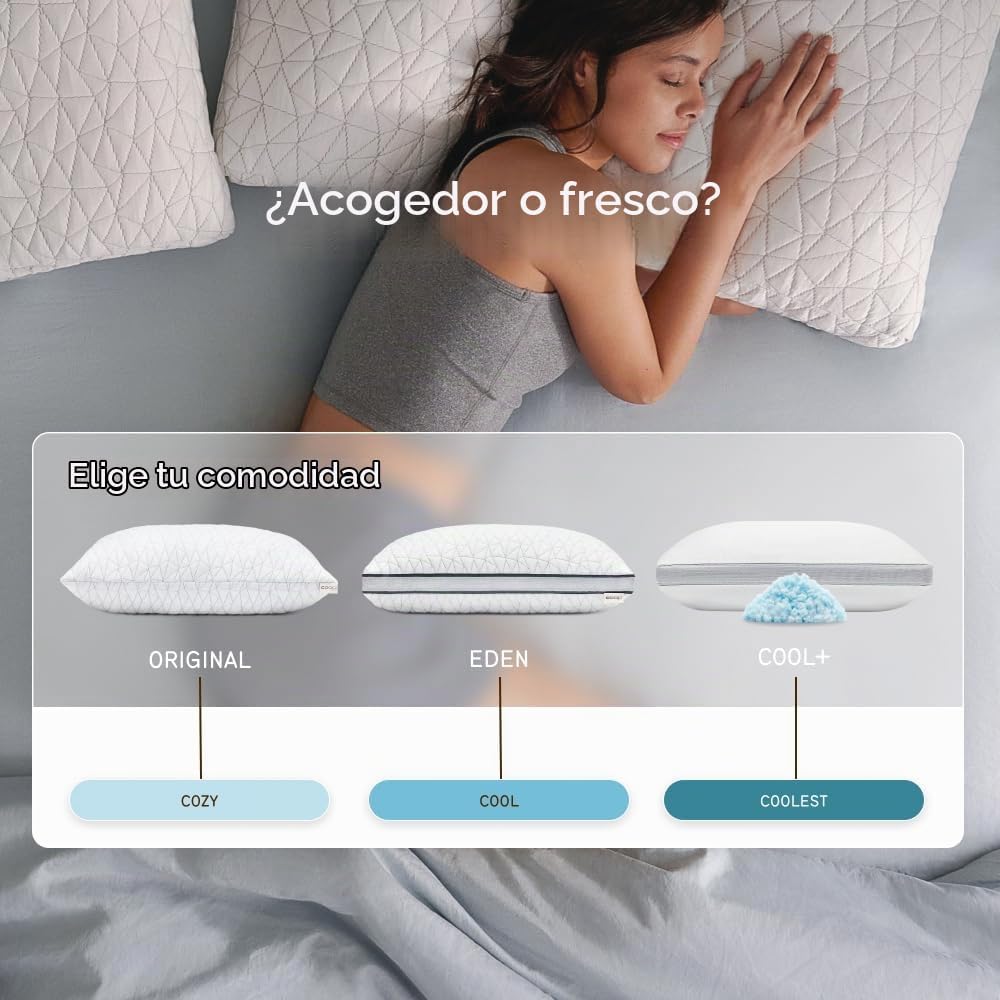 Coop Home Goods Almohada Ajustable con Corte Original, Almohadas de...